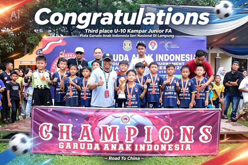 Kampar Junior FA U-10 Sabet Juara III Nasional, Siap Harumkan Nama Indonesia di China