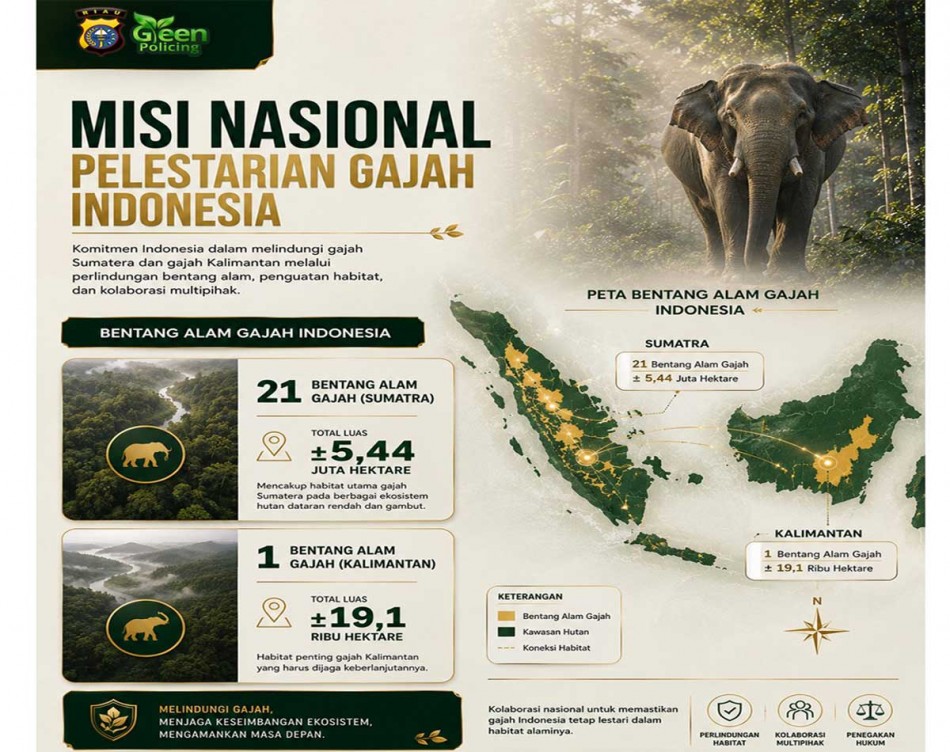 Misi Besar Polda Riau Selamatkan Gajah Indonesia Lewat Green Policing