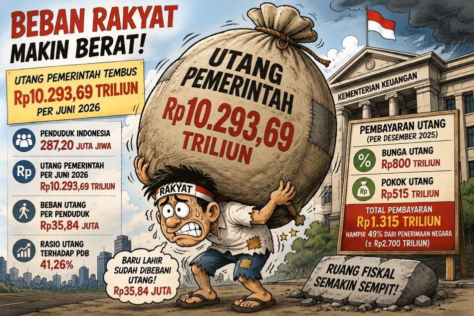 Hutang Negara Tembus Rp10.293 Triliun, Setiap Penduduk Dibayangi Beban Rp35,8 Juta