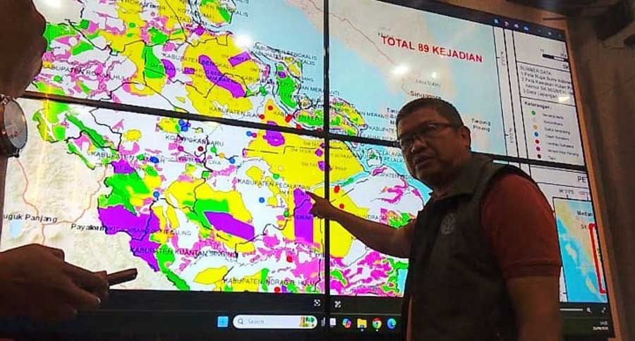 Sore Ini Hotspot Riau Bertambah Jadi 64 Titik, Terbanyak di Inhil