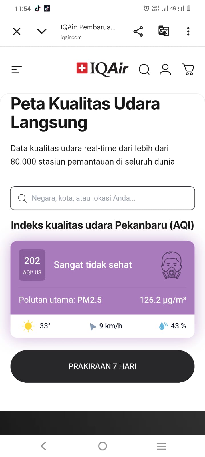 Kualitas Udara Memburuk, PJJ di Pekanbaru Berpeluang Diterapkan 15–17 September