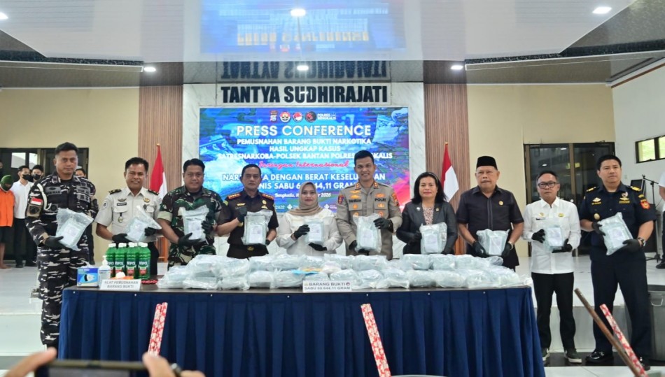 Pemusnahan 68,6 Kg Sabu di Bengkalis, Cegah Ratusan Ribu Orang Terpapar Narkoba