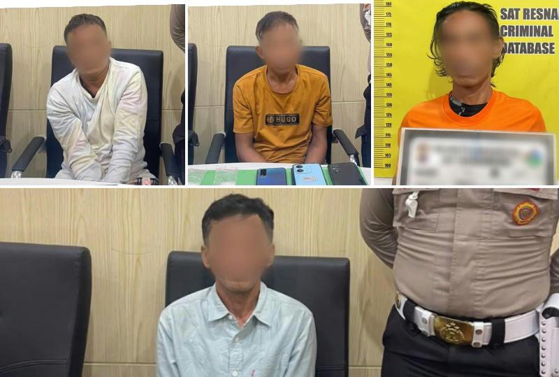 Bisnis Sabu di Kampung Terendam Terbongkar, Polisi Tangkap 4 Pria dan Sita 17,57 Gram Sabu