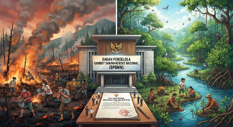 Menguji Efisiensi di Balik Pembentukan Badan Gambut dan Mangrove