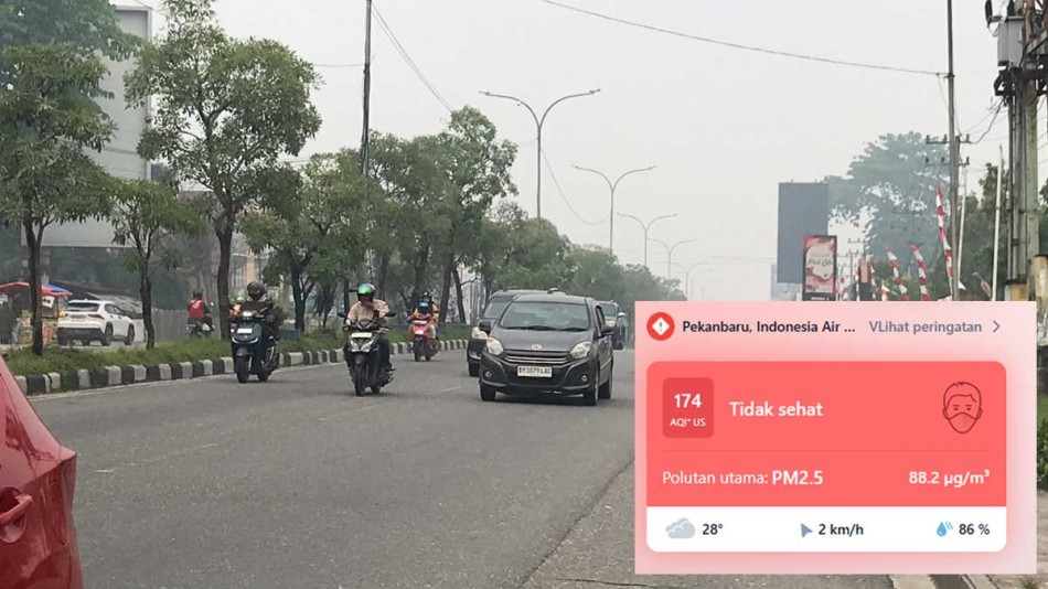 Udara Pekanbaru Kian Mengkhawatirkan, PM2.5 Enam Kali Ambang Batas WHO