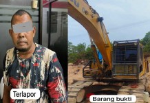 Polisi Ungkap Kasus Galian C Ilegal di Kerumutan, Excavator Komatsu Diamankan 